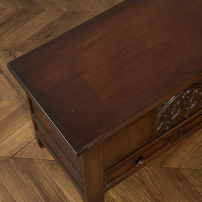 英国 クラシック オーク材 ブランケットボックス