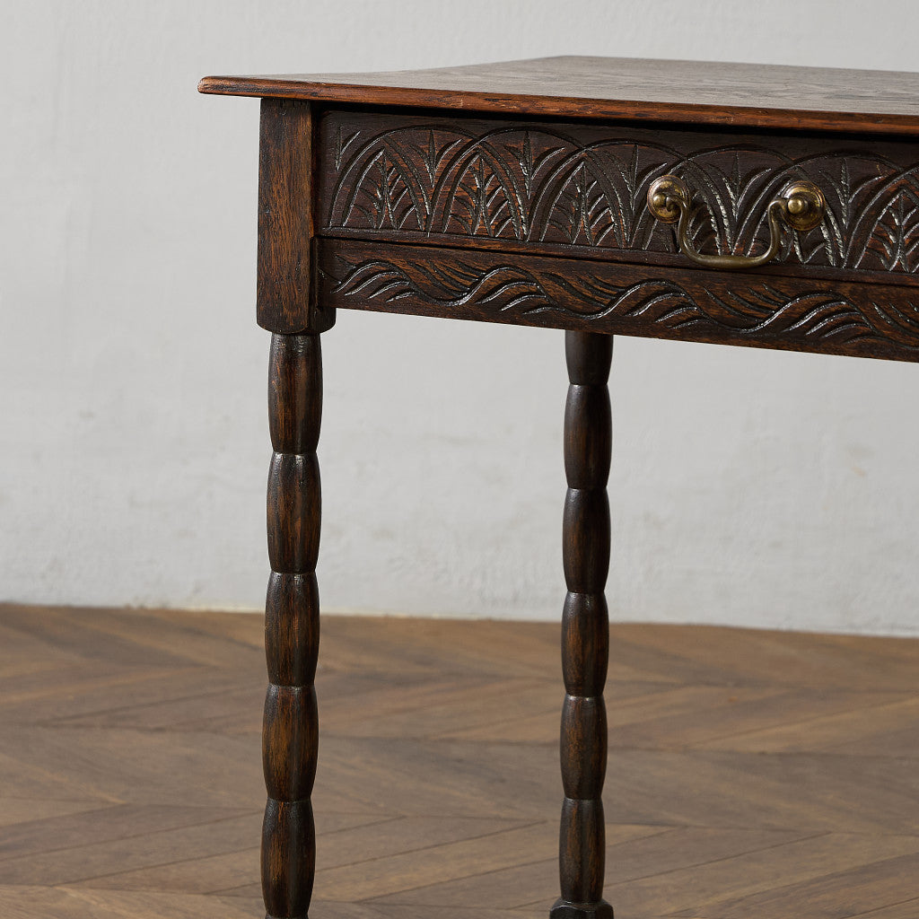 英国 クラシック オーク材 サイドテーブル