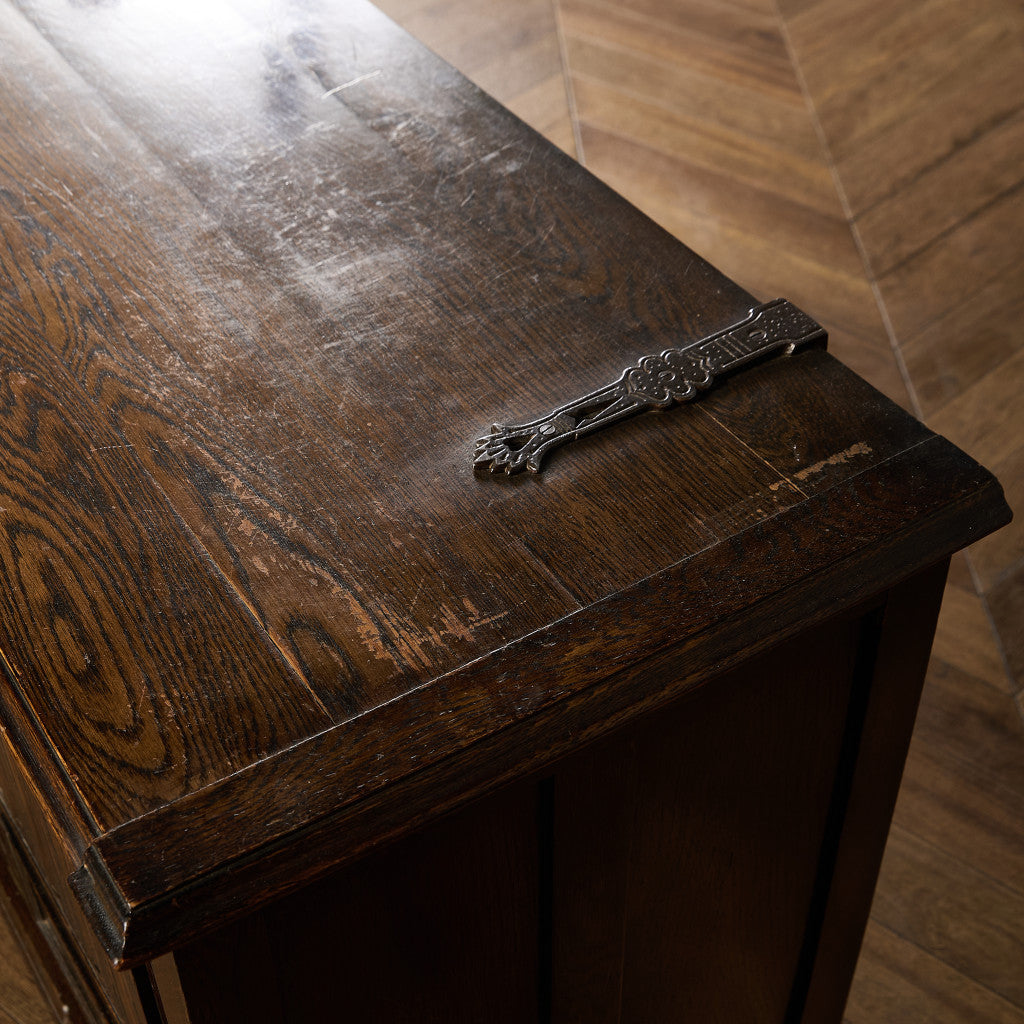 英国 クラシック オーク材 ブランケットボックス