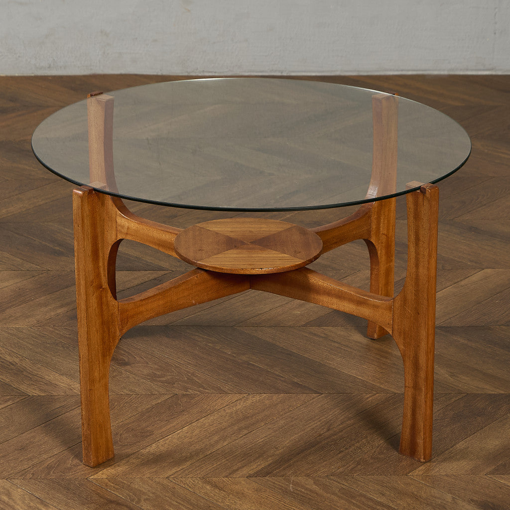 英国 ヴィンテージ ガラストップ コーヒーテーブル #96694 – camori