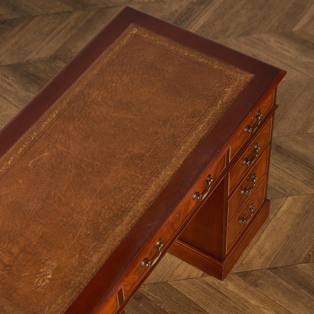 英国 クラシック 両袖 デスク