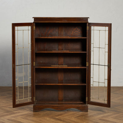 英国 クラシック オーク材 ブックケース 食器棚
