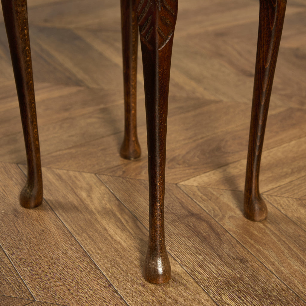 英国 クラシック ガラストップ ネストテーブル