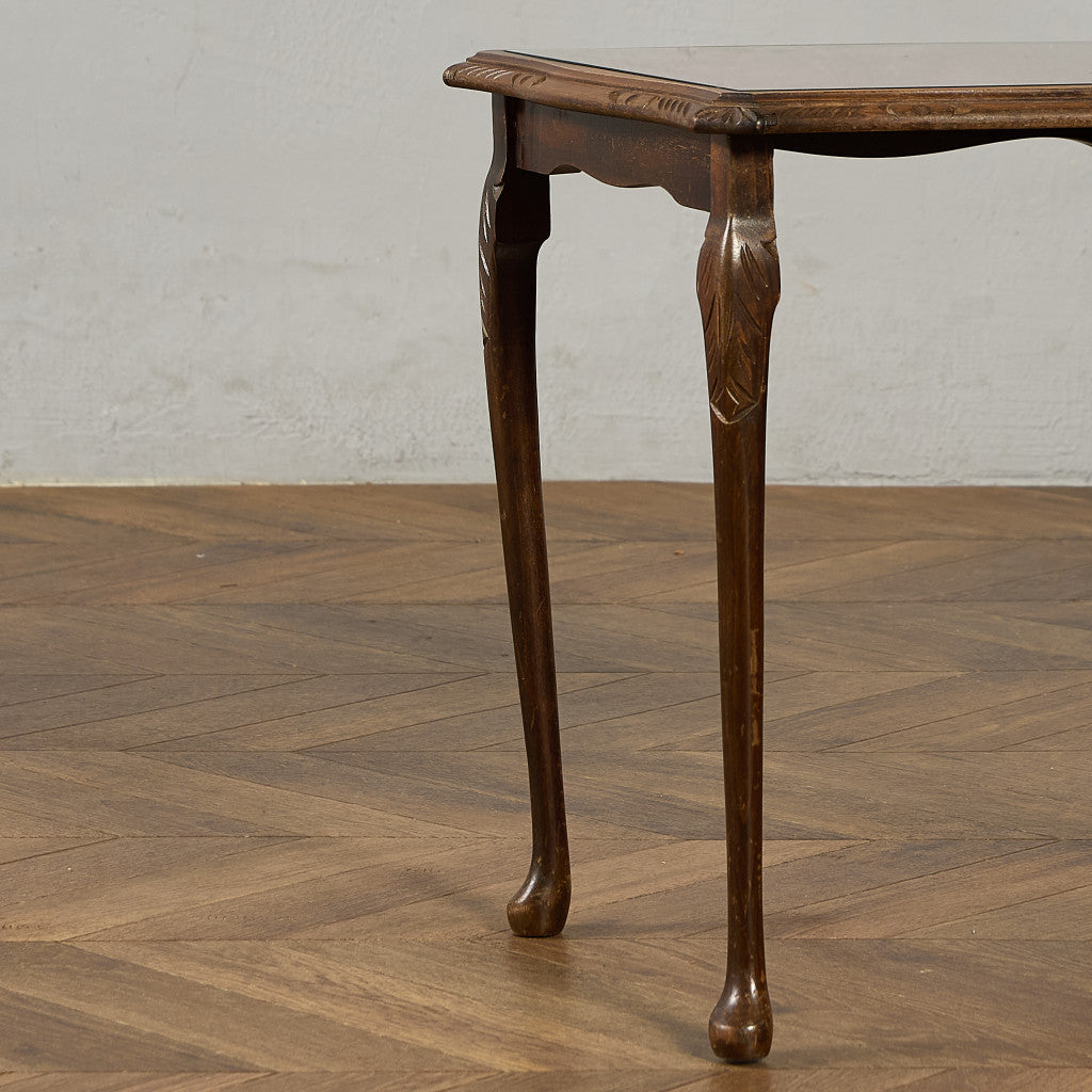 英国 クラシック ガラストップ ネストテーブル