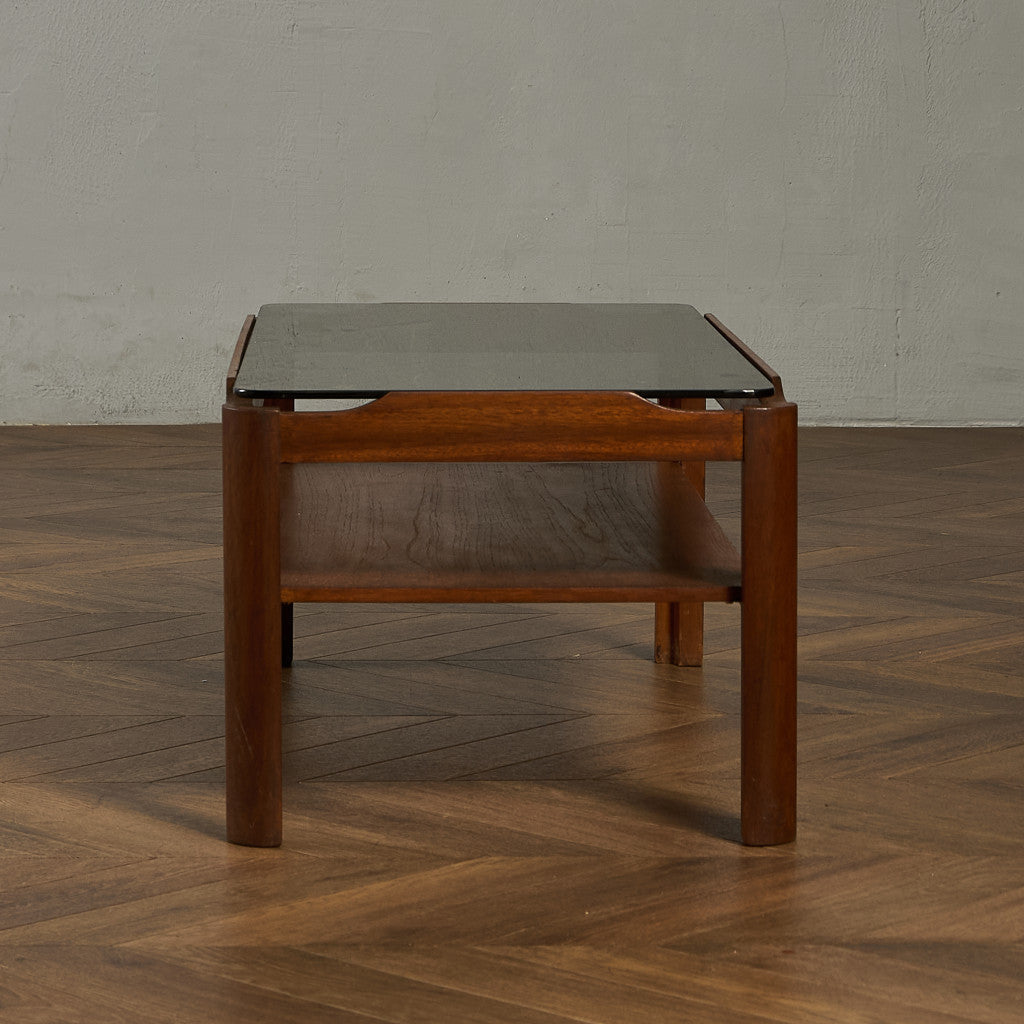 ヴィンテージ スモークガラストップ コーヒーテーブル