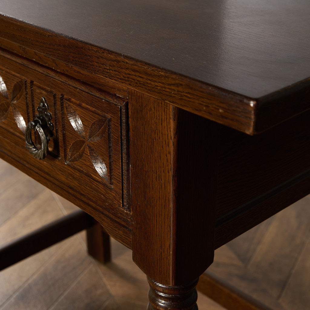 英国 クラシック オーク材 サイドテーブル