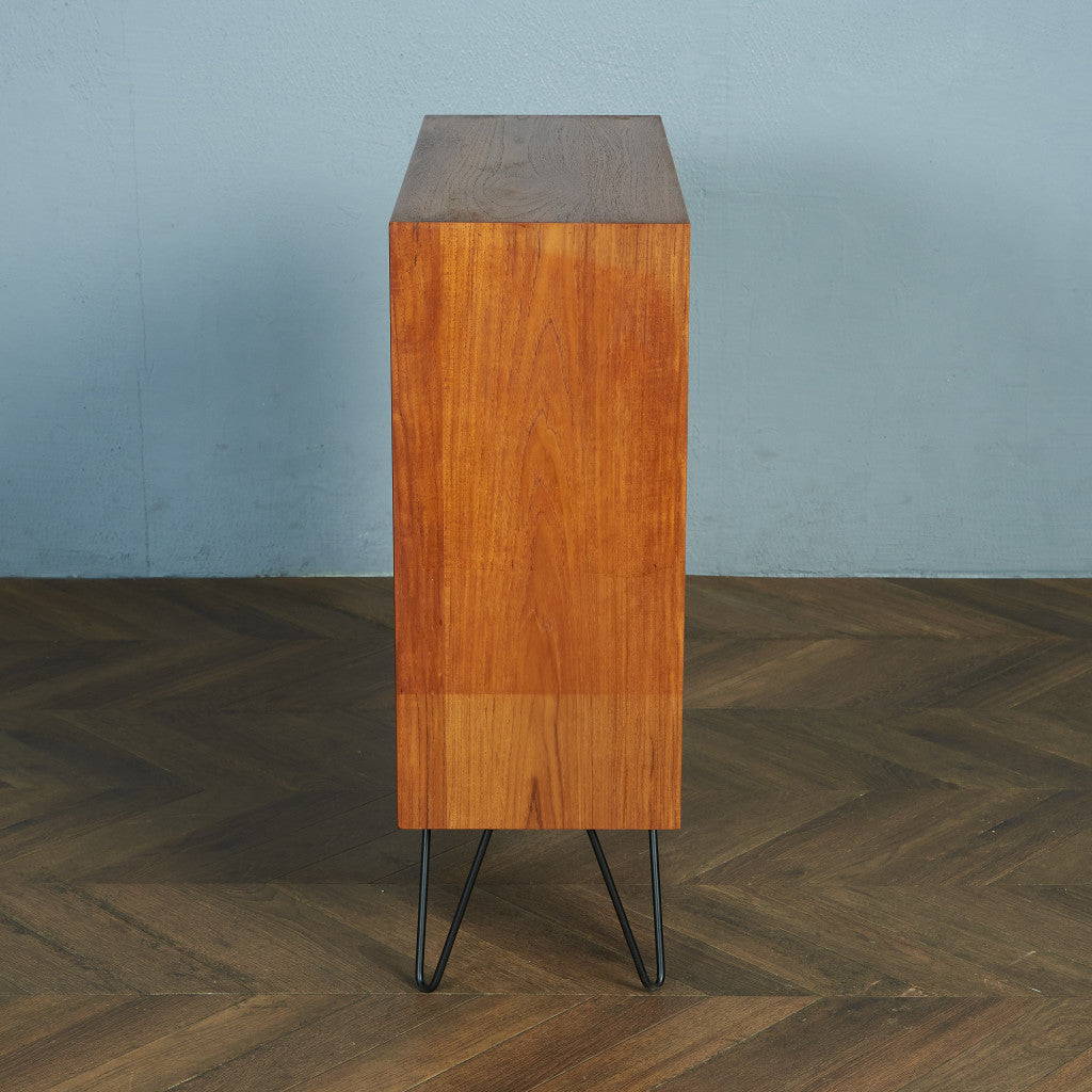 デンマークヴィンテージ オープンブックケース / カスタム アイアンヘアピンレッグ