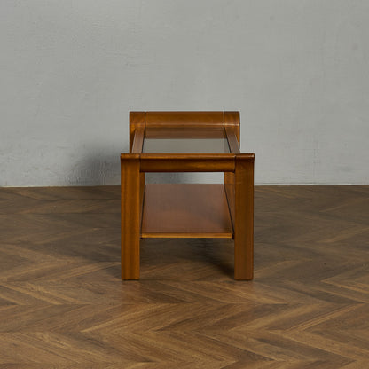 英国 ヴィンテージ スモーク ガラストップ コーヒーテーブル センターテーブル