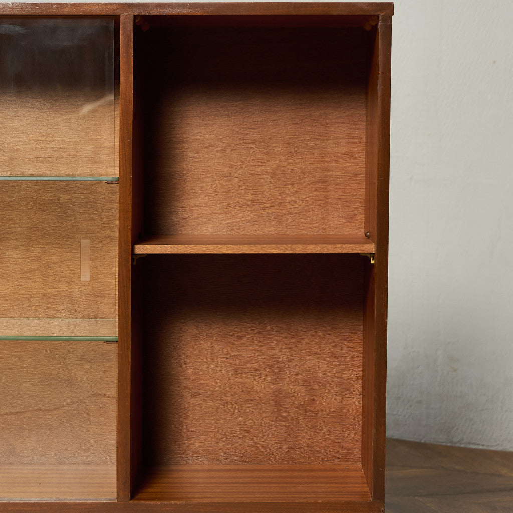 ヴィンテージ ガラスブックケース カスタム アイアン ヘアピンレッグ