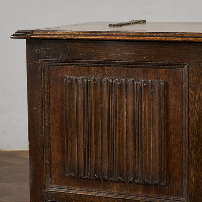 英国 クラシック オーク材 ブランケットボックス