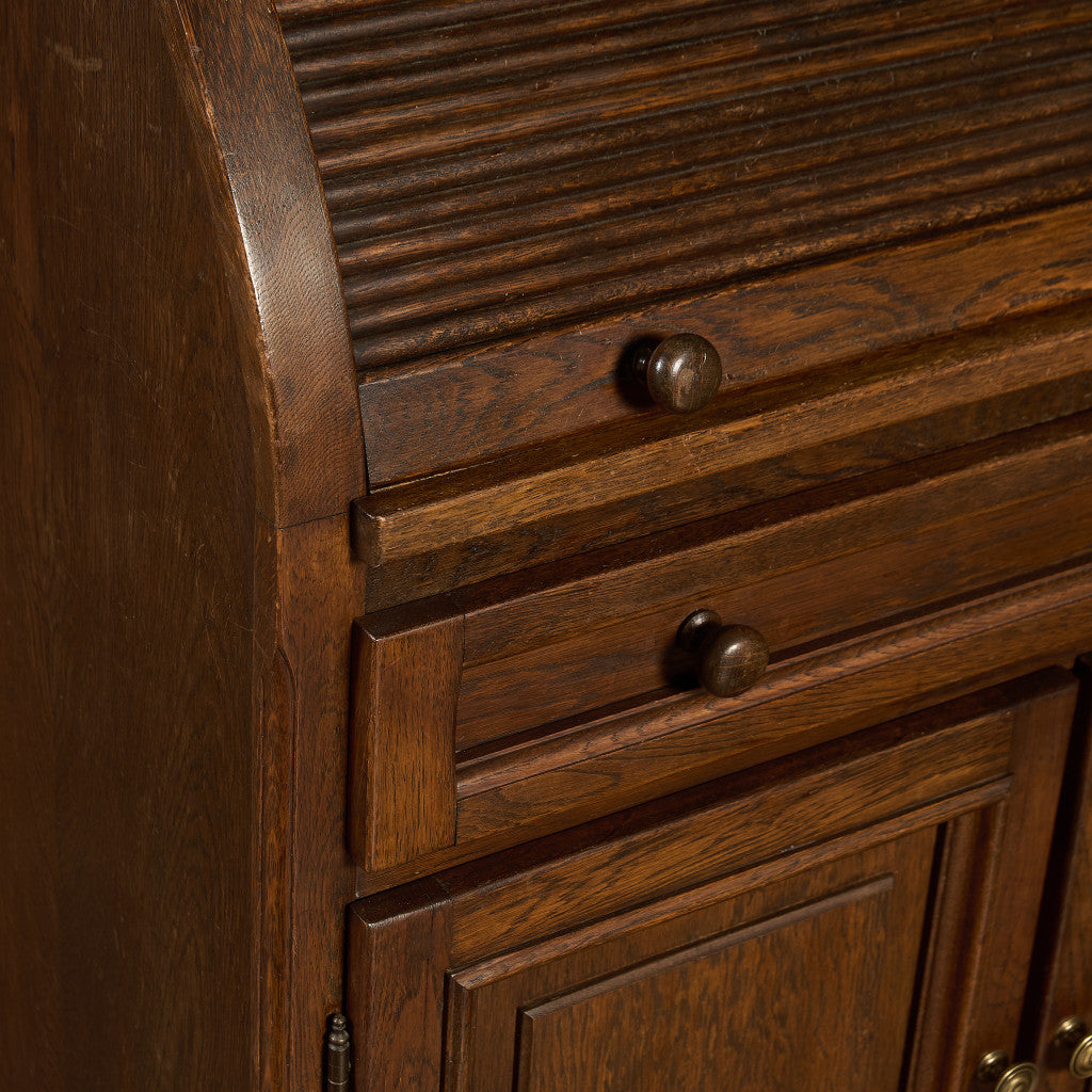 英国 クラシック ロールトップ ライティング ビューロー