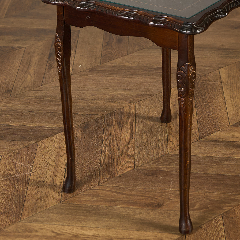 英国 クラシック ガラストップ ネストテーブル