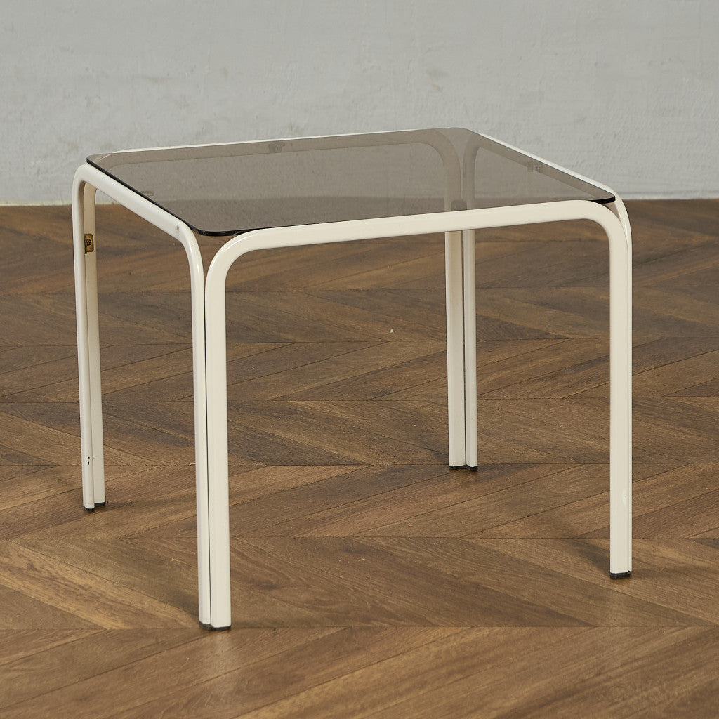 イギリス ヴィンテージ スモークガラストップ ネストテーブル #97789