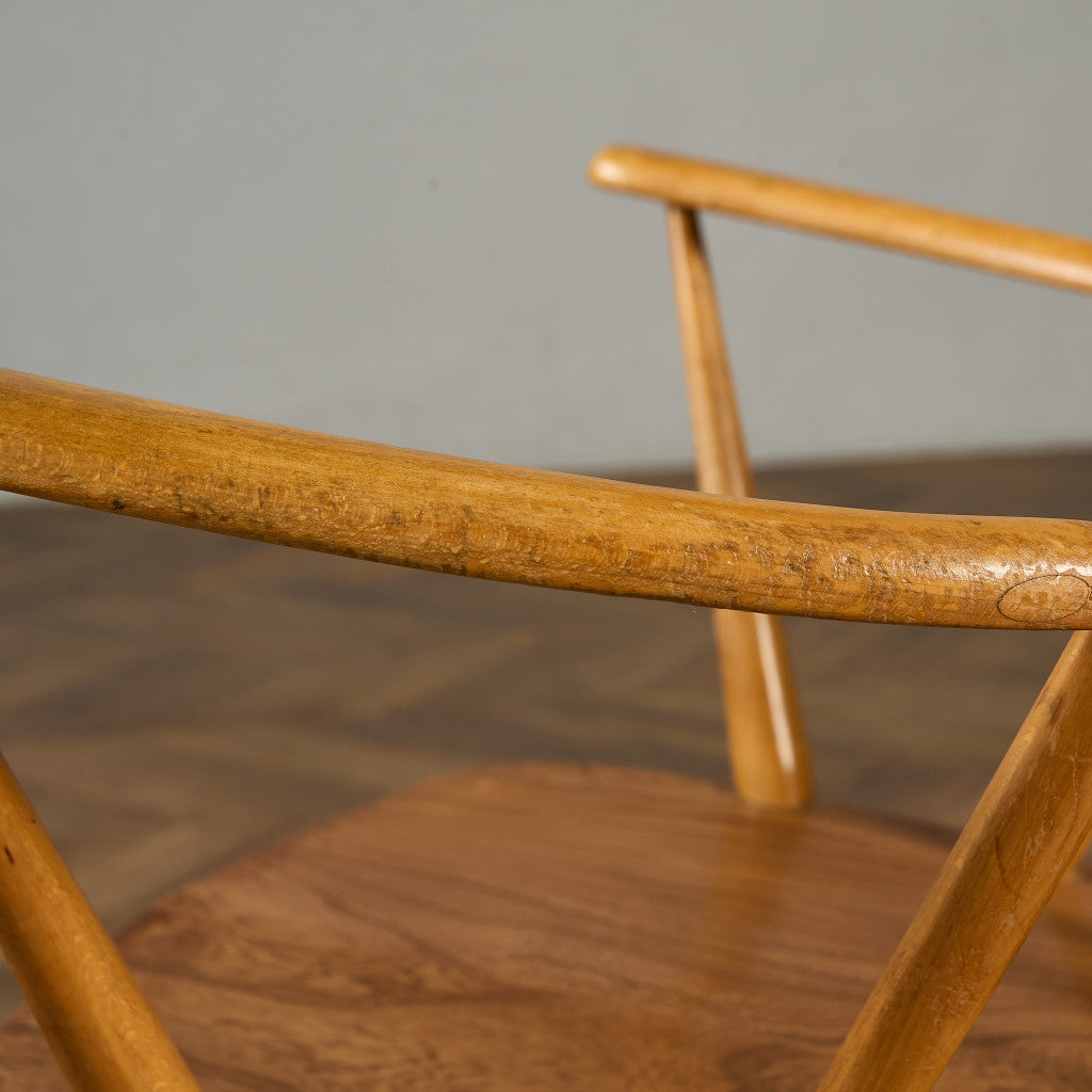 アーコール ERCOL ヴィンテージ クエーカー アームチェア ネイビーブルーラベル #89764