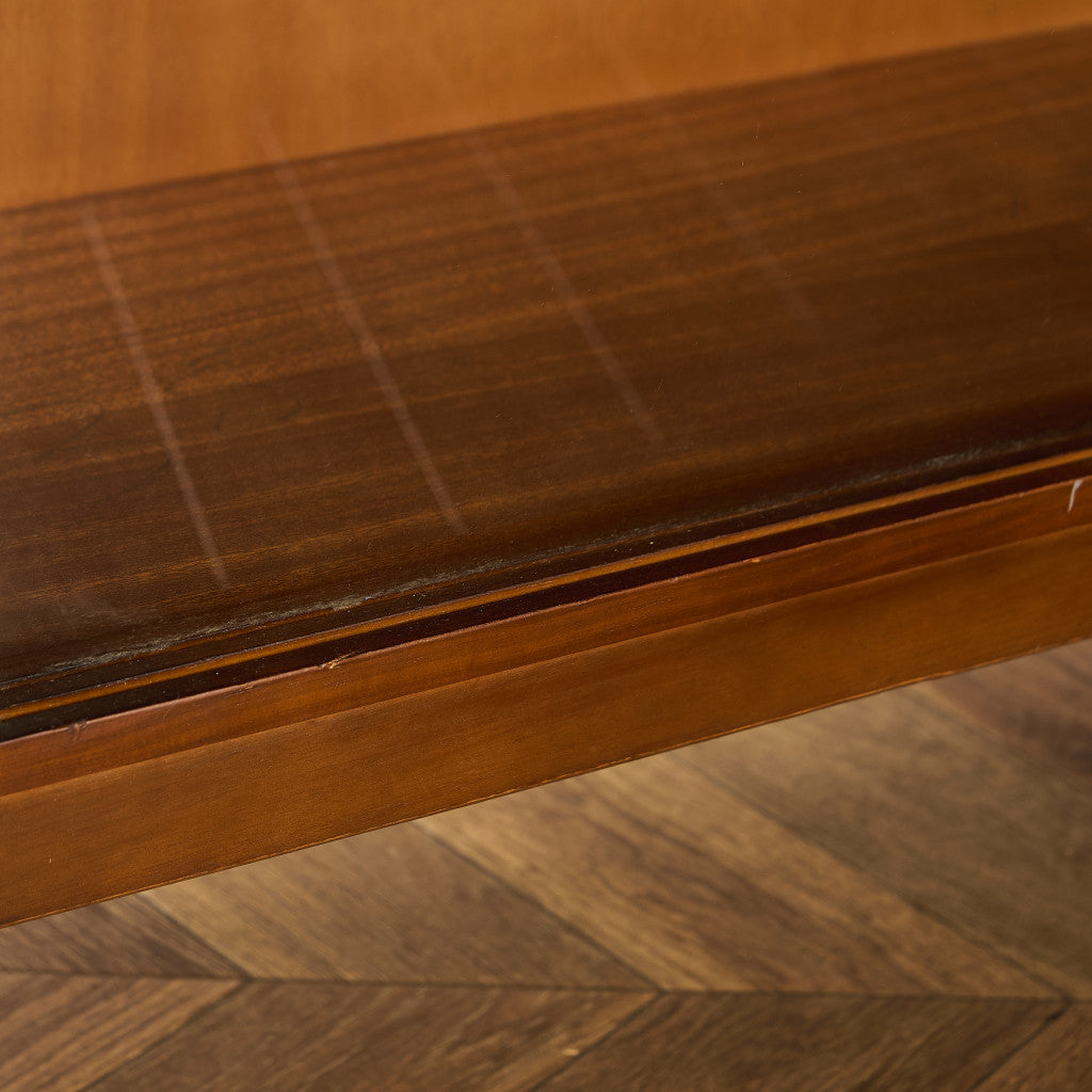 英国 ヴィンテージ ナロー ガラス ブックケース