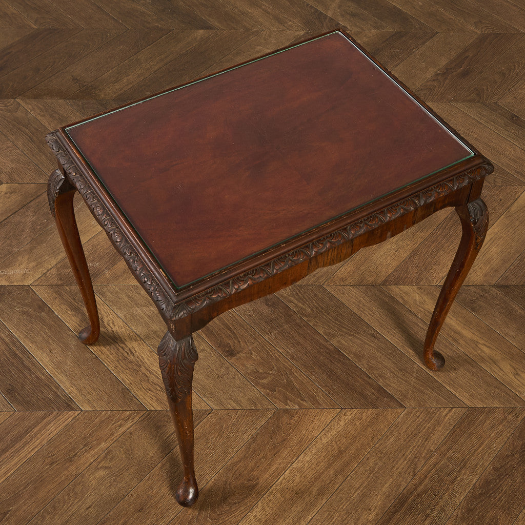 英国 クラシック ガラストップ ネストテーブル