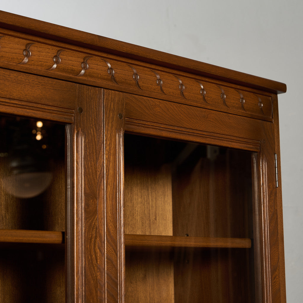 Old Colonial ヴィンテージ ブックケース カップボード ラウンドゴールドラベル