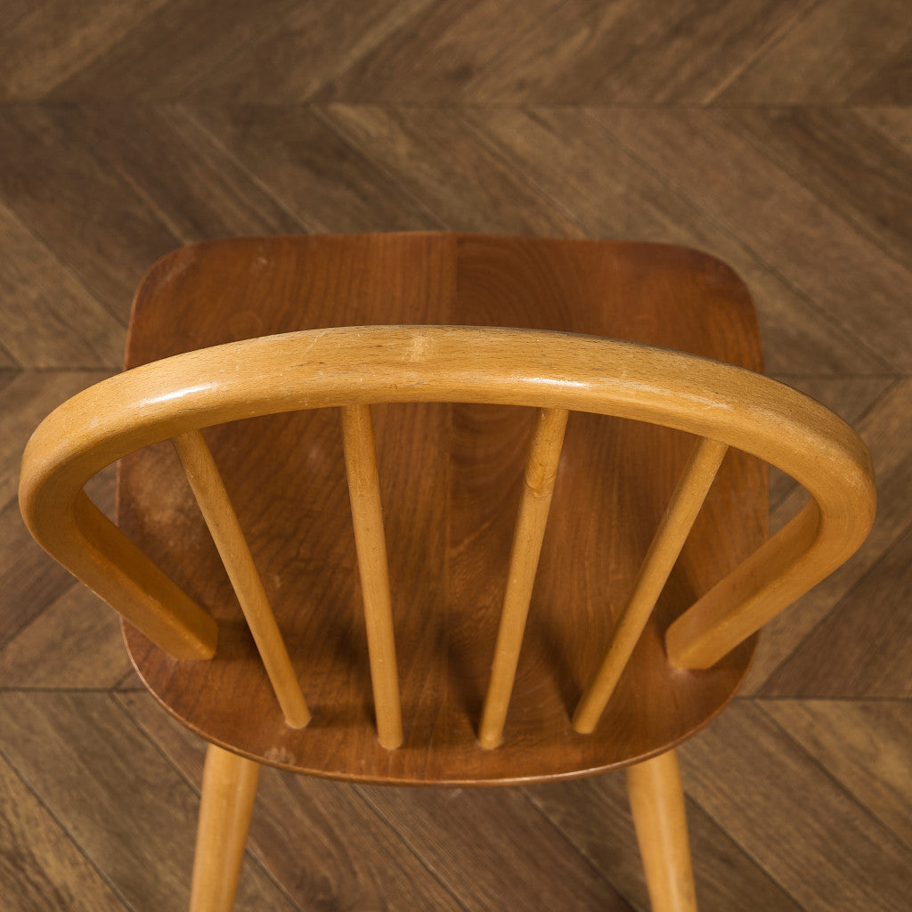 ヴィンテージ 4本 スポーク フープバックチェア ラウンドゴールドラベル