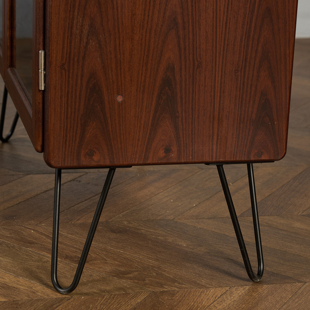 デンマーク ヴィンテージ ブックケース カスタム アイアンヘアピンレッグ