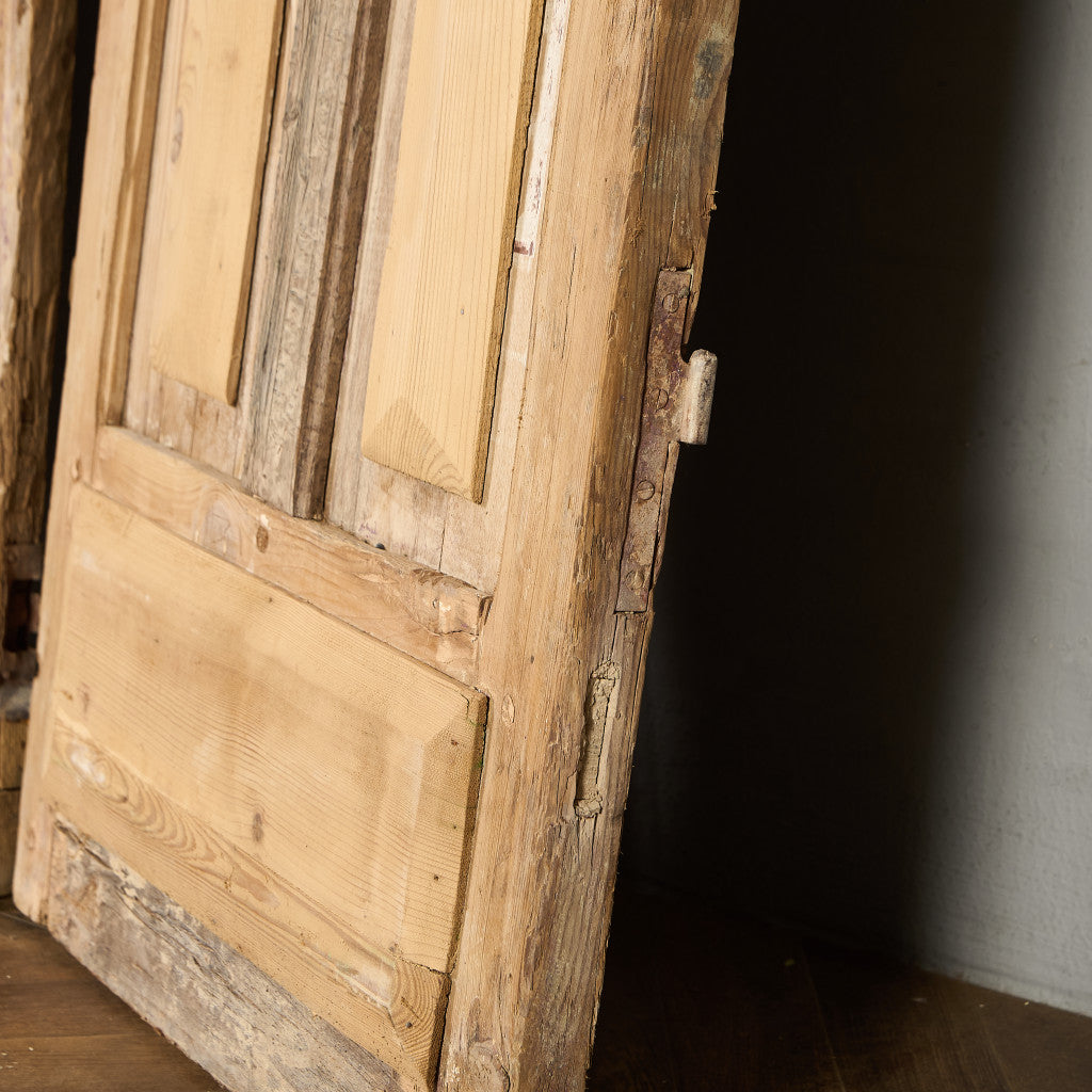 英国 アンティーク 両開き 鉄格子 ウッド ドア 2点セット