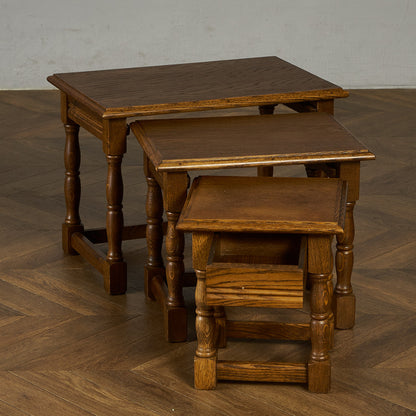 英国 クラシック オーク材 ネストテーブル #89838
