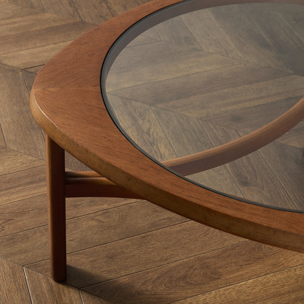 ヴィンテージ トライアングル ガラストップテーブル