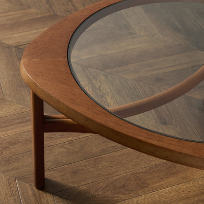 ヴィンテージ トライアングル ガラストップテーブル