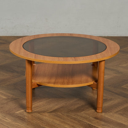 ヴィンテージ スモーク ガラストップ コーヒーテーブル センターテーブル