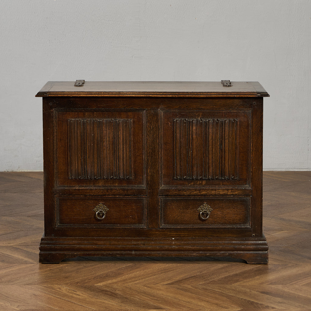 英国 クラシック オーク材 ブランケットボックス