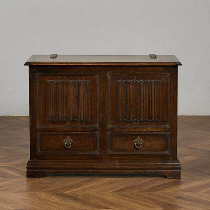 英国 クラシック オーク材 ブランケットボックス