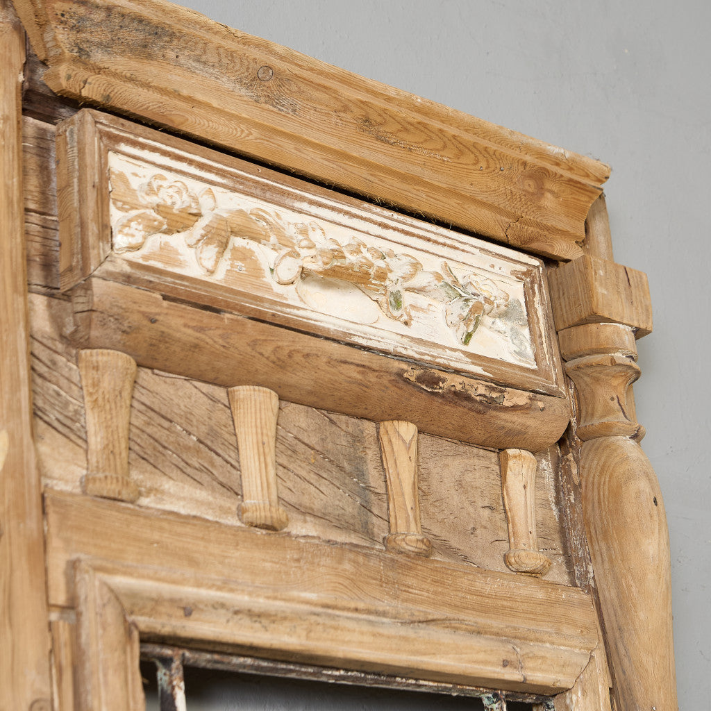 英国 アンティーク 両開き 鉄格子 ウッド ドア 2点セット