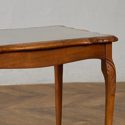 英国 クラシック ガラストップ ネストテーブル