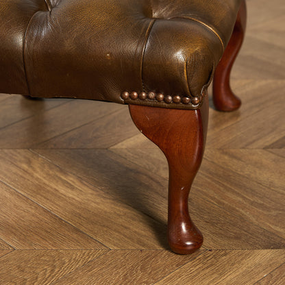 英国 クラシック チェスターフィールド スツール