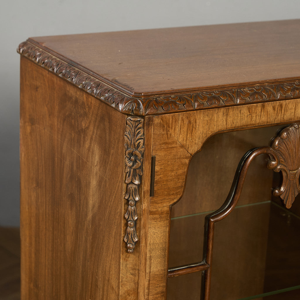 英国 クラシック ウォールナット ブックケース 食器棚