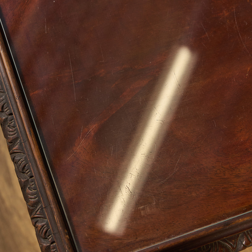 英国 クラシック ガラストップ ネストテーブル