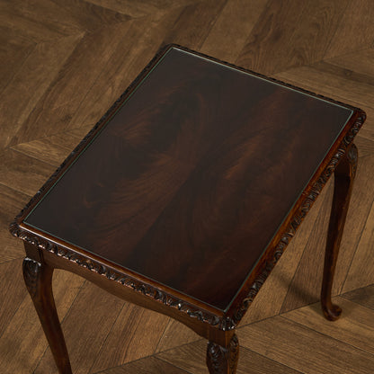 英国 クラシック ガラストップ ネストテーブル