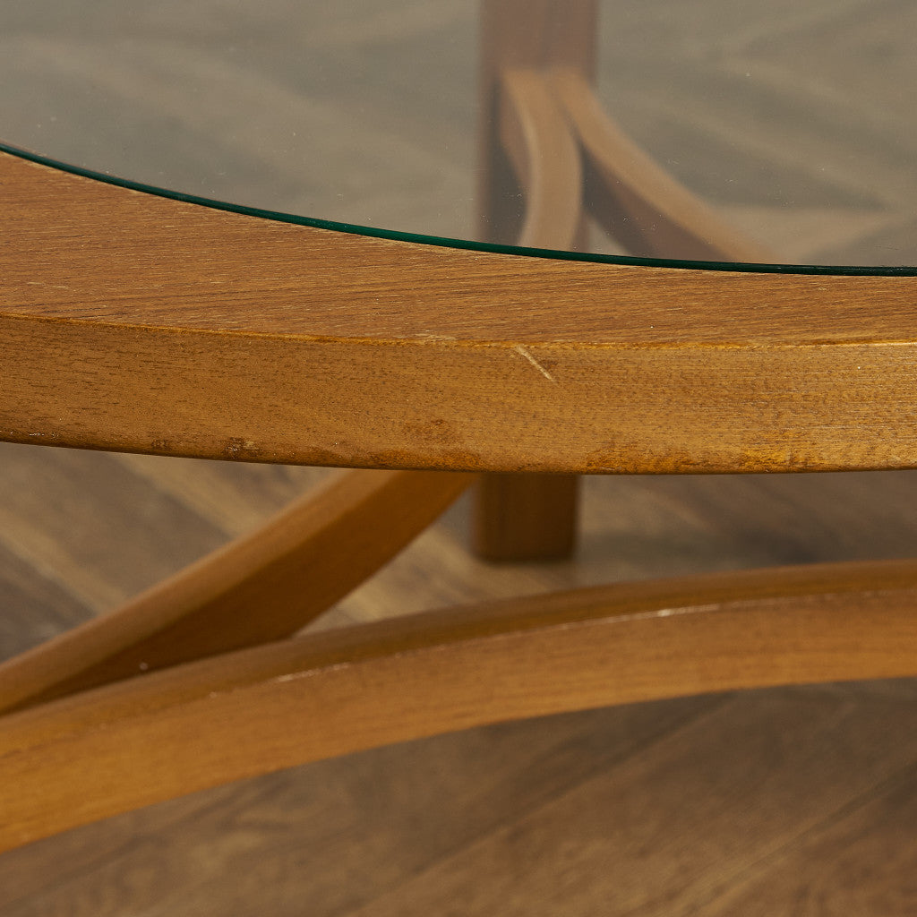 ヴィンテージ トライアングル ガラストップ テーブル