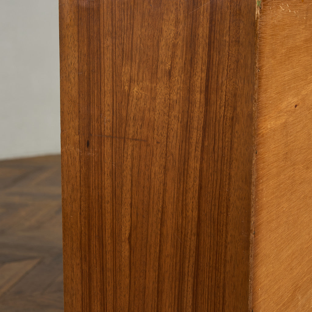 英国 ヴィンテージ ナロー ガラス ブックケース 食器棚