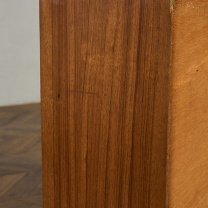 英国 ヴィンテージ ナロー ガラス ブックケース 食器棚