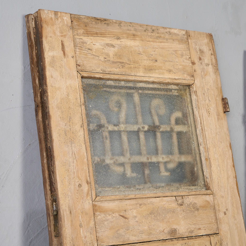 英国 アンティーク 両開き 鉄格子 ウッド ドア 2点セット