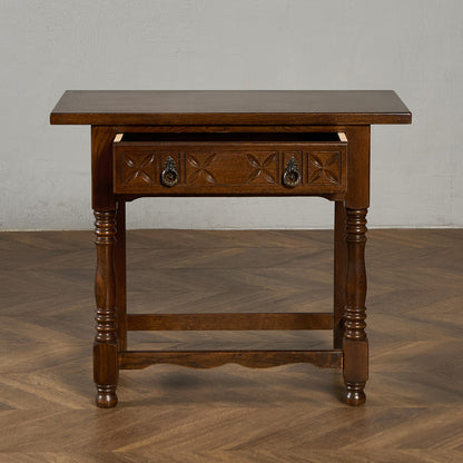 英国 クラシック オーク材 サイドテーブル