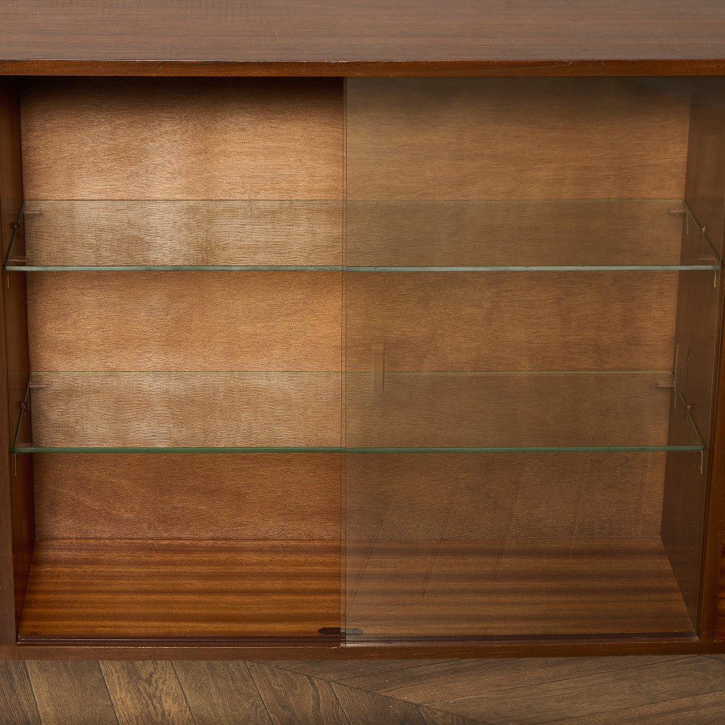 ヴィンテージ ガラスブックケース カスタム アイアン ヘアピンレッグ