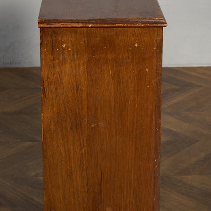 英国 ヴィンテージ ナロー ガラス ブックケース 食器棚