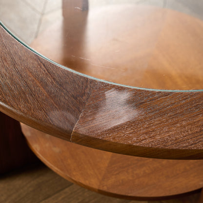 英国 ヴィンテージ ガラストップ コーヒーテーブル