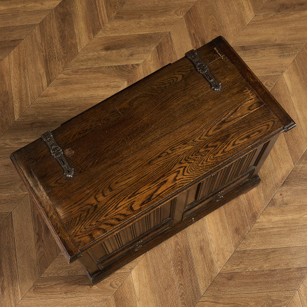 英国 クラシック オーク材 ブランケットボックス