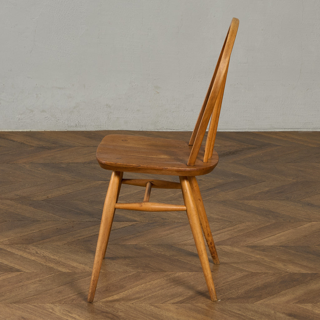 ヴィンテージ 4本 スポーク フープバックチェア ネイビーブルーラベル