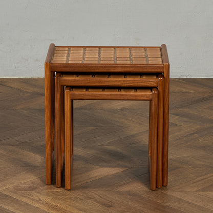 英国 ヴィンテージ タイルトップ ネストテーブル #91883