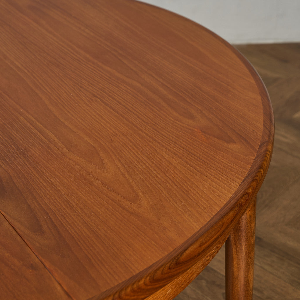 エクステンション ラウンド ダイニングテーブル 天板再塗装済み