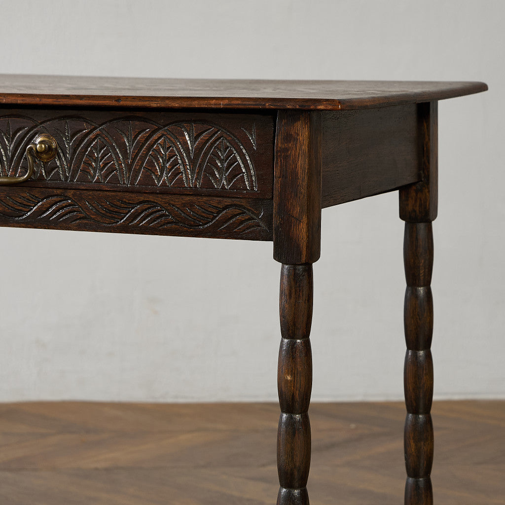 英国 クラシック オーク材 サイドテーブル