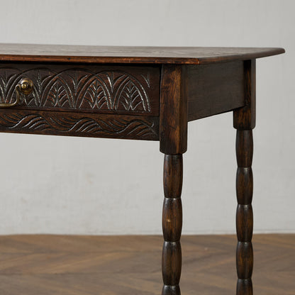 英国 クラシック オーク材 サイドテーブル